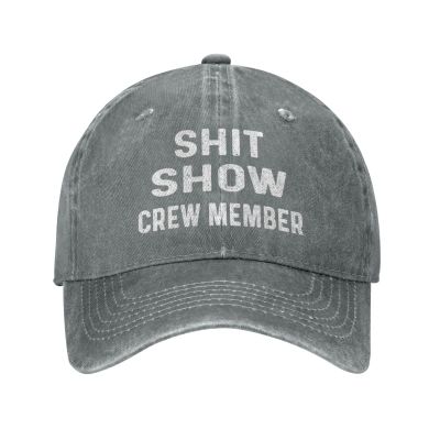 POLIFARMER Shit Show Crew Member Cap for Women Dad Hat Fashionable Caps Gray
