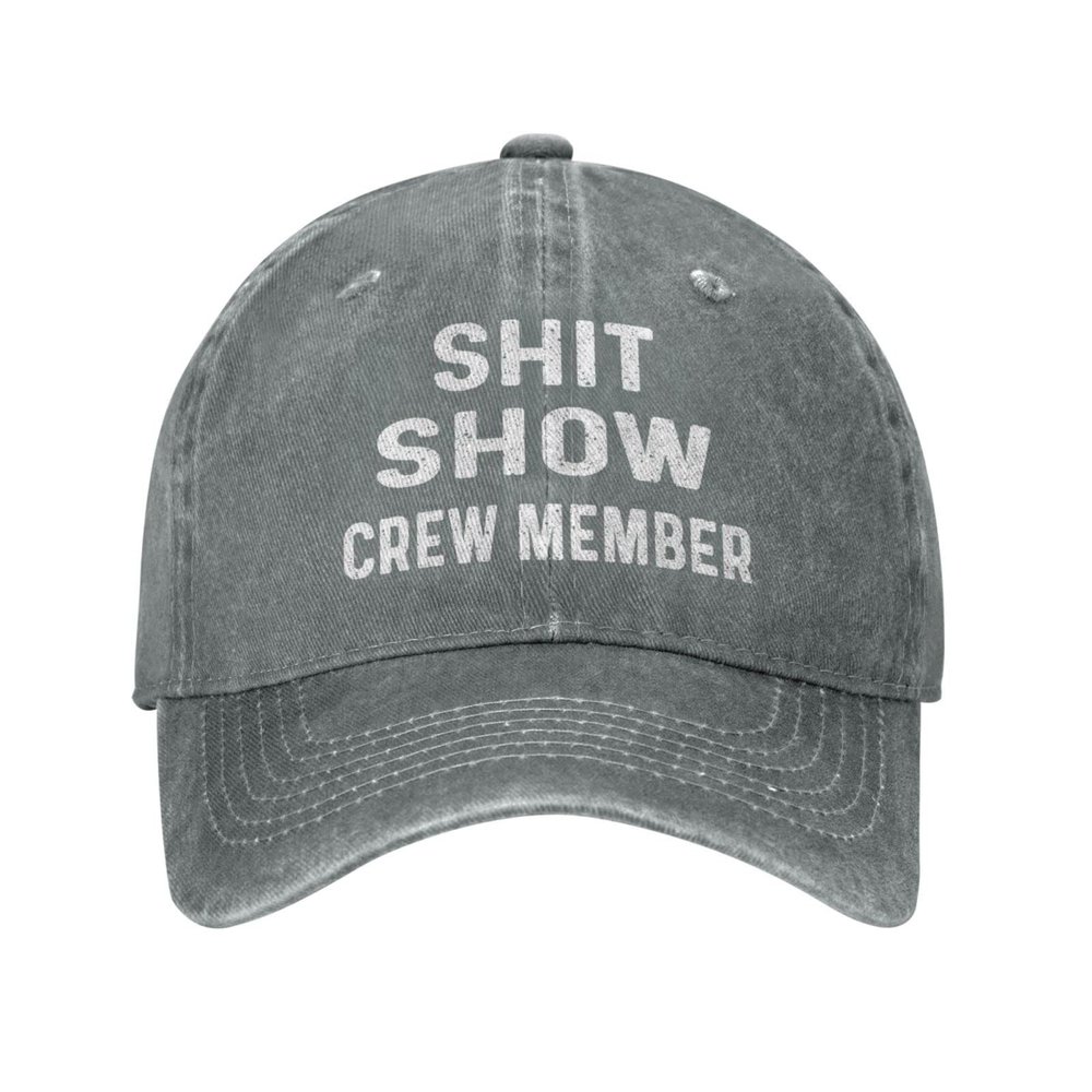 POLIFARMER Shit Show Crew Member Cap for Women Dad Hat Fashionable Caps Gray