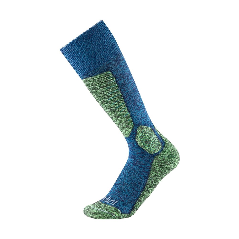 Gordini Women's Sterling Heavyweight Ski Over-The-Calf Sock, Blue/Lime, Large