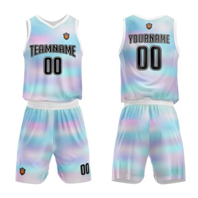 Custom Basketball Jersey Uniform Suit For Man Woman Girl Boy Printed Your Logo Name Number (H-Cyan)