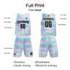 Custom Basketball Jersey Uniform Suit For Man Woman Girl Boy Printed Your Logo Name Number (H-Cyan) view 3