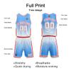 Personalize Your Own Team Basketball Uniform Suit for Kids Adults with Your Custom Name and Number (Light Blue-White) view 3