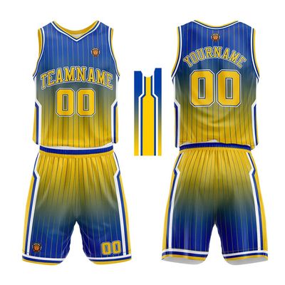 Personalize Your Own Team Basketball Uniform Suit for Kids Adults with Your Custom Name and Number (Royal-Yellow)