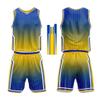 Personalize Your Own Team Basketball Uniform Suit for Kids Adults with Your Custom Name and Number (Royal-Yellow) view 2