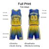 Personalize Your Own Team Basketball Uniform Suit for Kids Adults with Your Custom Name and Number (Royal-Yellow) view 3
