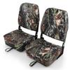 Goplus Camo 2 Pack Folding Boat Seats with Stainless Steel Screws & Aluminum Hinges, Waterproof & Comfortable Captain Boat Seats for Marine Vehicles view 1