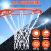 [2 Packs] Sieqioor Professional Basketball Net Replacement Heavy Duty, Durable Basketball Nets in All Weather Anti Whip, Fits Standard Indoor Outdoor Rims 12 Loops (White) with Basketball net Bag view 2
