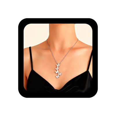 Andelaisi Gold Butterfly Y Drop Necklace Boho Butterfly Choker Necklace Long Tassel Butterflies Necklaces Vintage Butterflies Chain Necklaces Jewelry for Women
