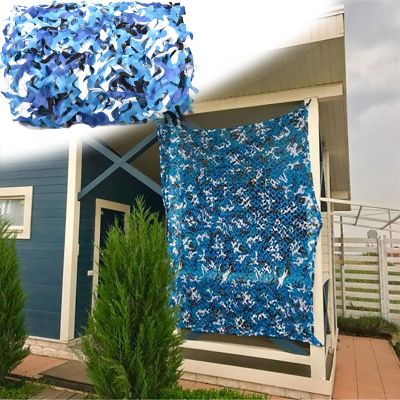 CHEVVY Reinforced Camouflage Netting, Blue Camouflage Net for Kids, Shade Net, Military Net, for Camping Hunting Party Decoration, Sunscreen Camo Netting for Pergola Garden Patio (Size : 3x3m/9.8x9.8