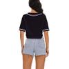 Women's Baseball Jersey Short Crop Tops Blank Button Casual Softball Shirt Activewear Tee Summer Clothing (Black,XL,X-Large,Regular,Regular) view 3