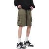 Hewlshawn Women's Cargo Shorts Casual Athletic Camping Hiking Baggy Gothic Summer Bermuda Shorts with Pockets (Green,XL) view 2