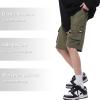 Hewlshawn Women's Cargo Shorts Casual Athletic Camping Hiking Baggy Gothic Summer Bermuda Shorts with Pockets (Green,XL) view 3