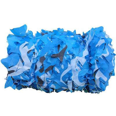 CHEVVY Military Camo Net Roll, Large Woodland Camo Netting, Outdoor Camping Camouflage Netting Cover, for Theme Decoration Hunting Shooting Blinds, Blue (Size : 10x10m/32.8x32.8ft)