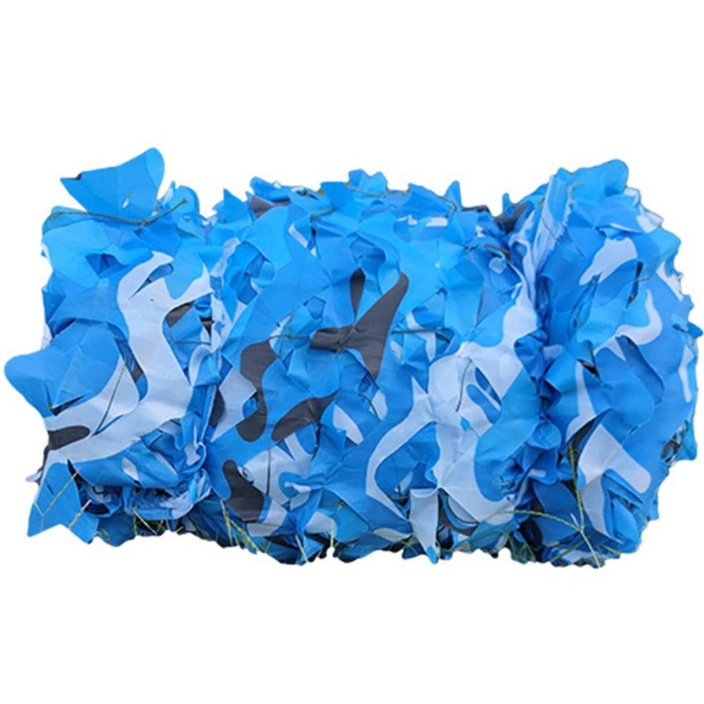 CHEVVY Military Camo Net Roll, Large Woodland Camo Netting, Outdoor Camping Camouflage Netting Cover, for Theme Decoration Hunting Shooting Blinds, Blue (Size : 10x10m/32.8x32.8ft)