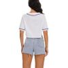 Women's Baseball Jersey Short Crop Tops Blank Button Casual Softball Shirt Activewear Tee Summer Clothing (White,L,Large,Regular,Regular) view 3