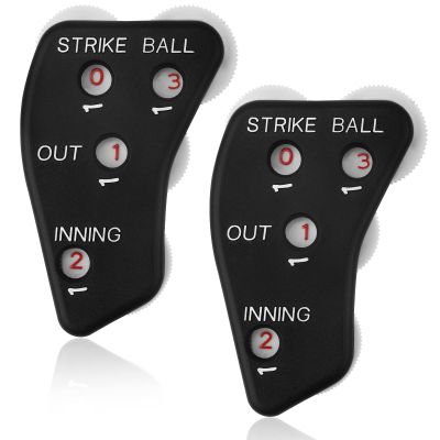 2PCS Baseball Umpire Clicker, 4 Wheels Baseball Indicator Umpire Not Easy to Slide Baseball Counter Clicker for Softball Coach Recording Outs & Innings Balls (Black)