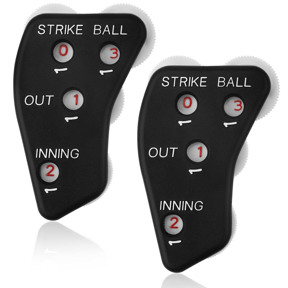 2PCS Baseball Umpire Clicker, 4 Wheels Baseball Indicator Umpire Not Easy to Slide Baseball Counter Clicker for Softball Coach Recording Outs & Innings Balls (Black)
