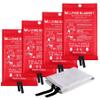 Wucgea Fire Blanket for Home and Kitchen - 4 pack Safety Fiberglass Emergency Fire Blankets Suppression Flame Retardant for School Fireplace Grill Car Office Garage Welding Warehouse 3.3ft x 3.3ft view 1
