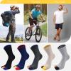 ZAKASA Mens Toe Socks Cotton Five Finger Crew Socks Athletic Running Socks 5 Pairs view 2