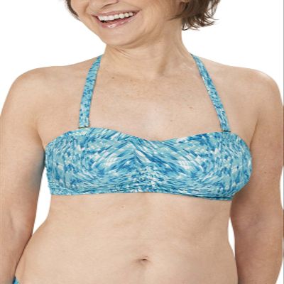 Amoena Malibu Wire-Free Bandeau Bikini Top Blue