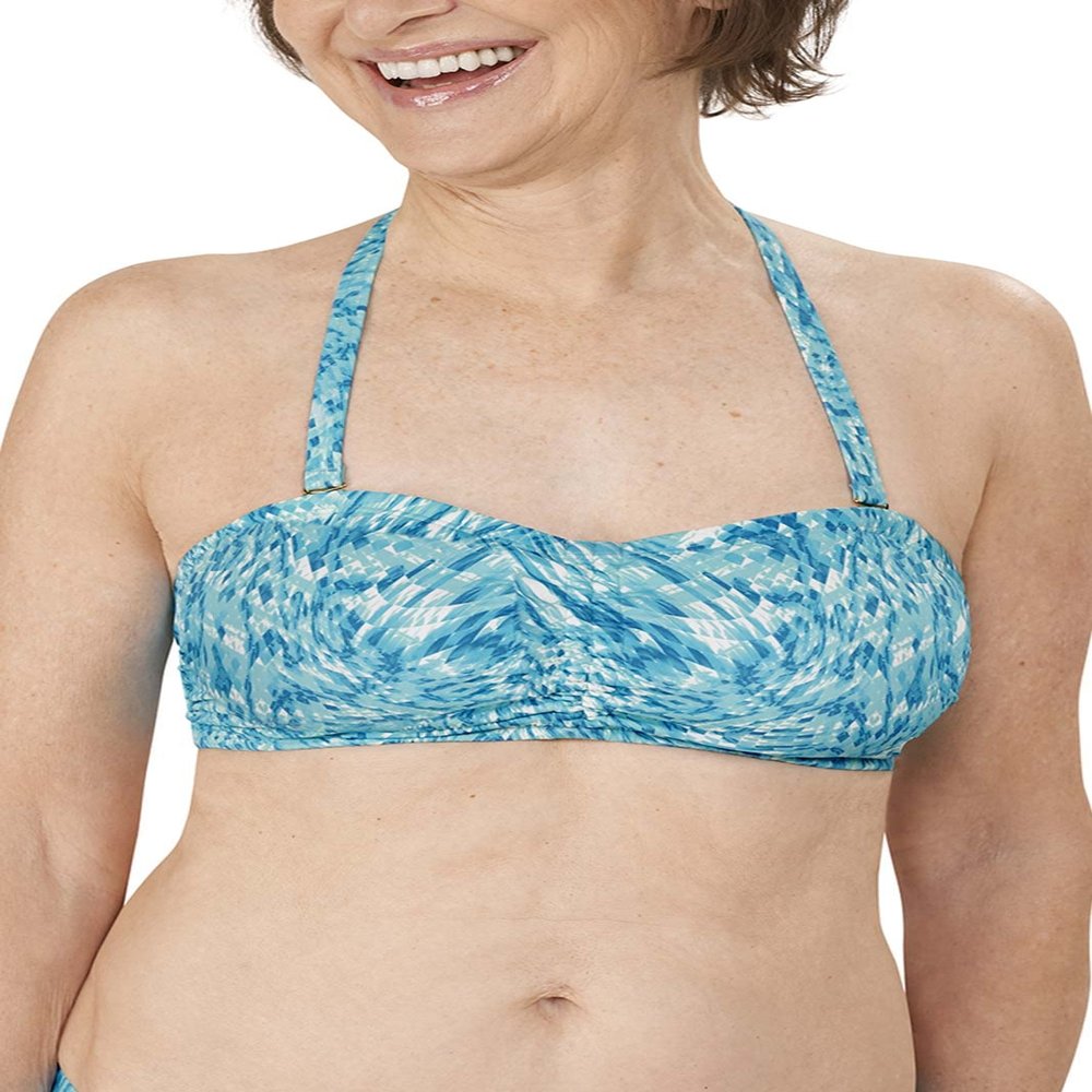 Amoena Malibu Wire-Free Bandeau Bikini Top Blue