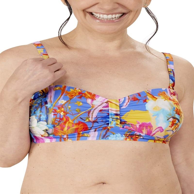 Amoena Women's Standard Kuala Lumpur Padded Wire-Free Bandeau Bikini Top, Multi