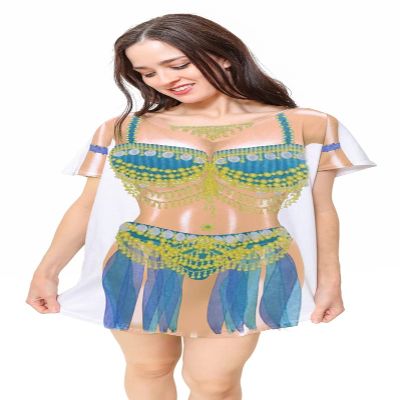 The Original Women's Bikini Shirt - Funny Bikini Print Bathing Suit Cover-up Beach Tshirt Dress for Women Men (Belly Dancer, One Size)