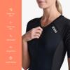 2XU Women's Trisuit Aero Sleeved Front Zip - Performance Triathlon Suit for Muscle Support - Black/White - Size X-Large view 3