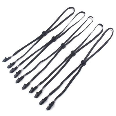 5 Pieces Adjustable Hat Strap Clips Windproof Anti-Loss Cap Strap Clips Hat Chin Cord for Travel, Golfing, Fishing Black