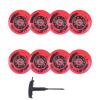 JHKJ 8 Pcs Inline Skate Wheels 72mm 76mm 80mm Indoor/Outdoor Inline Skate Wheel Freestyle Skating Replacement Wheels with Bearings 90A,Red,72mm