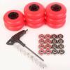 JHKJ 8 Pcs Inline Skate Wheels 72mm 76mm 80mm Indoor/Outdoor Inline Skate Wheel Freestyle Skating Replacement Wheels with Bearings 90A,Red,72mm view 3