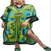 Womens Stylish Floral Silk-Like Turkish Caftan Ethnic Print Muslim Kaftans Light Weight Swimsuit Coverup Beach Maxi Dress (22130-4) view 1