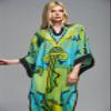 Womens Stylish Floral Silk-Like Turkish Caftan Ethnic Print Muslim Kaftans Light Weight Swimsuit Coverup Beach Maxi Dress (22130-4) view 2