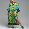 Womens Stylish Floral Silk-Like Turkish Caftan Ethnic Print Muslim Kaftans Light Weight Swimsuit Coverup Beach Maxi Dress (22130-4) view 3