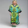 Womens Stylish Floral Silk-Like Turkish Caftan Ethnic Print Muslim Kaftans Light Weight Swimsuit Coverup Beach Maxi Dress (22130-4) view 4
