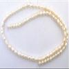 4mm to 7mm Oval Freeform Creme Freshwater Pearl 15 Inch Strand FWP118 view 2