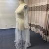 Pearl Long Sleeve Wedding Jacket Tulle Party Shawl BOLERO Floor-Length Bridal Cape Sexy pearl robe(ivory,L) view 4