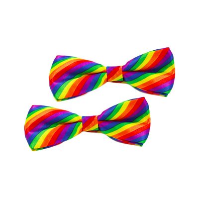 BBTDIN Rainbow Bow Ties for Men Boy Striped Rainbows Pre-Tied Bow Men Rainbow Bowties For Boy BMT04 (2 Pcs-Set A)
