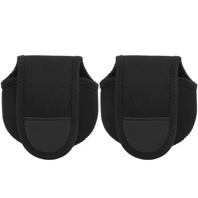 Alomejor Baitcasting Reel Cover, 12.5cm Length, 12cm Opening, Protective Fishing Reel Storage Case with Hook Design, 2 Pack