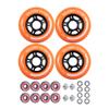 Rollerex VXT500 Inline Skate Wheels  4-Pack (Optional Bearings, Spacers and Washers) - Durable Replacement Roller Blade Wheels for Indoor & Outdoor Skating (80mm, Sunrise Orange) view 2