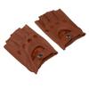 AAGAZA Men Women Goth Thin Faux Leather Fingerless Driving Cycling Short Gym Gloves Birthday Gift (Color : Brown Button, Size : Large) view 4