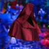 AAGAZA Halloween Cloak Cowl Friar Monk Priest Robe Gothic Witch Cape Hooded Poncho for Women Men, Coffee (Color : Dark red) view 2
