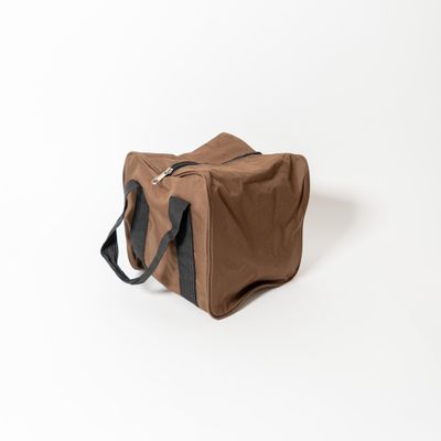 BuyBocceBalls Listing -Heavy Duty Nylon Bocce Bag - Dark Brown with Black Handles (Fits Eight 110mm Bocce Balls or Smaller)