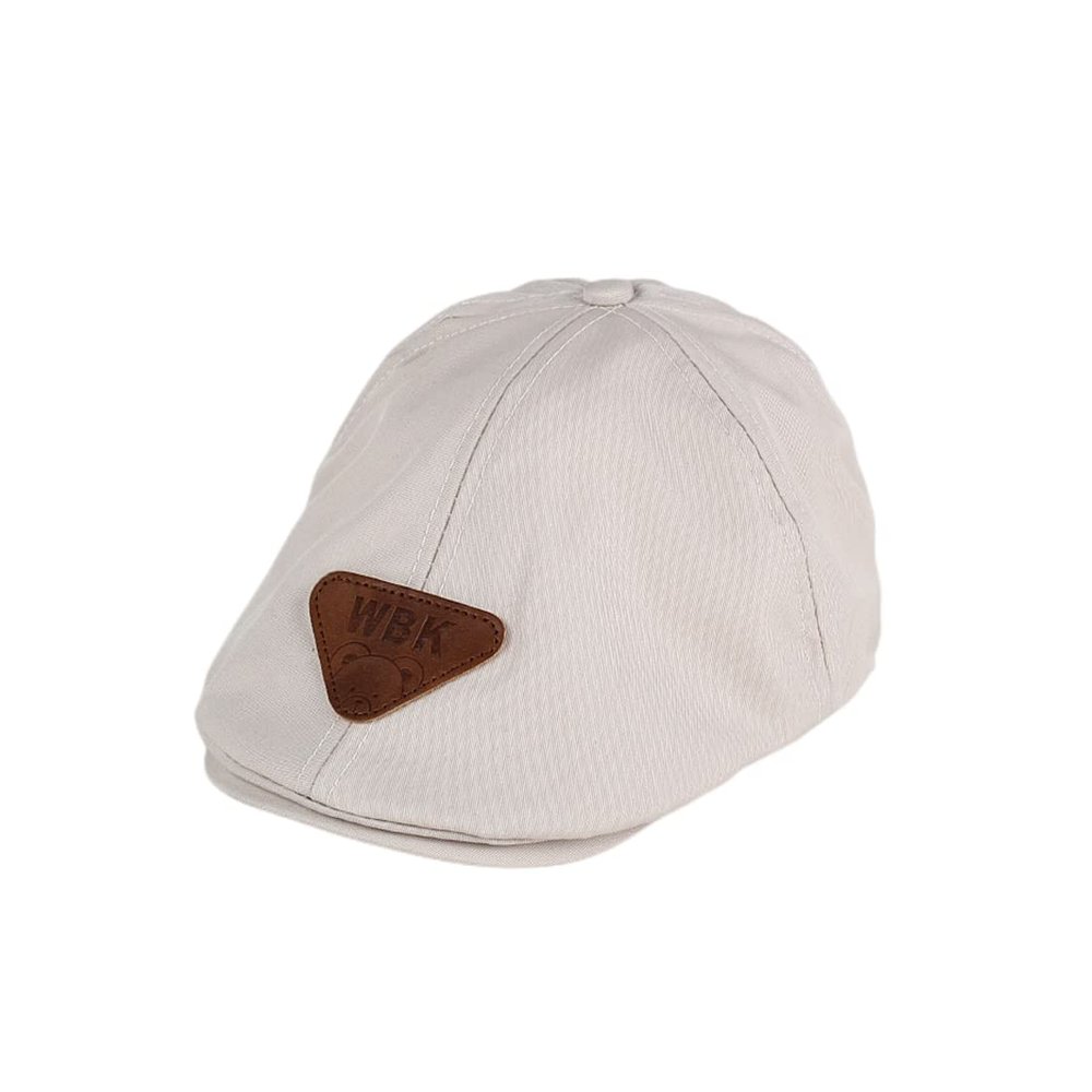 YICHUN Baby Kids Toddler Beret Newsboy Cap Baseball Hats Boys Plaid Peaked Cute Cowboy Hats Accessories Flat Caps (Beige Bear)