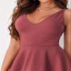 2023 Women's Dresses Crisscross Open Back Fit and Flare Dress Women's Dresses (Color : Dusty Pink, Size : Small) view 4