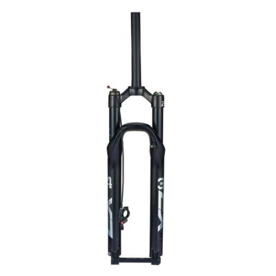 ZECHAO 26 27.5 29 Inch Air Mountain Bike Suspension Forks, 120mm Travel Rebound Adjustment Thru Axle 15100mm Manual/Crown Lockout Mountain Forks (Color : Straight Remote Lock, Size : 27.5inch)