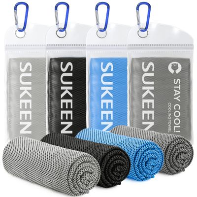 Sukeen [4 Pack Cooling Towels (40"x12"),Ice Towel,Soft Breathable Chilly Microfiber Towel for Yoga,Sport,Running,Gym,Workout,Camping,Fitness,Workout & More Activities