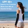 JUSDIQIR UV Sun Protection Arm Sleeves with Thumb Holes for Men Women (2, Black) view 2
