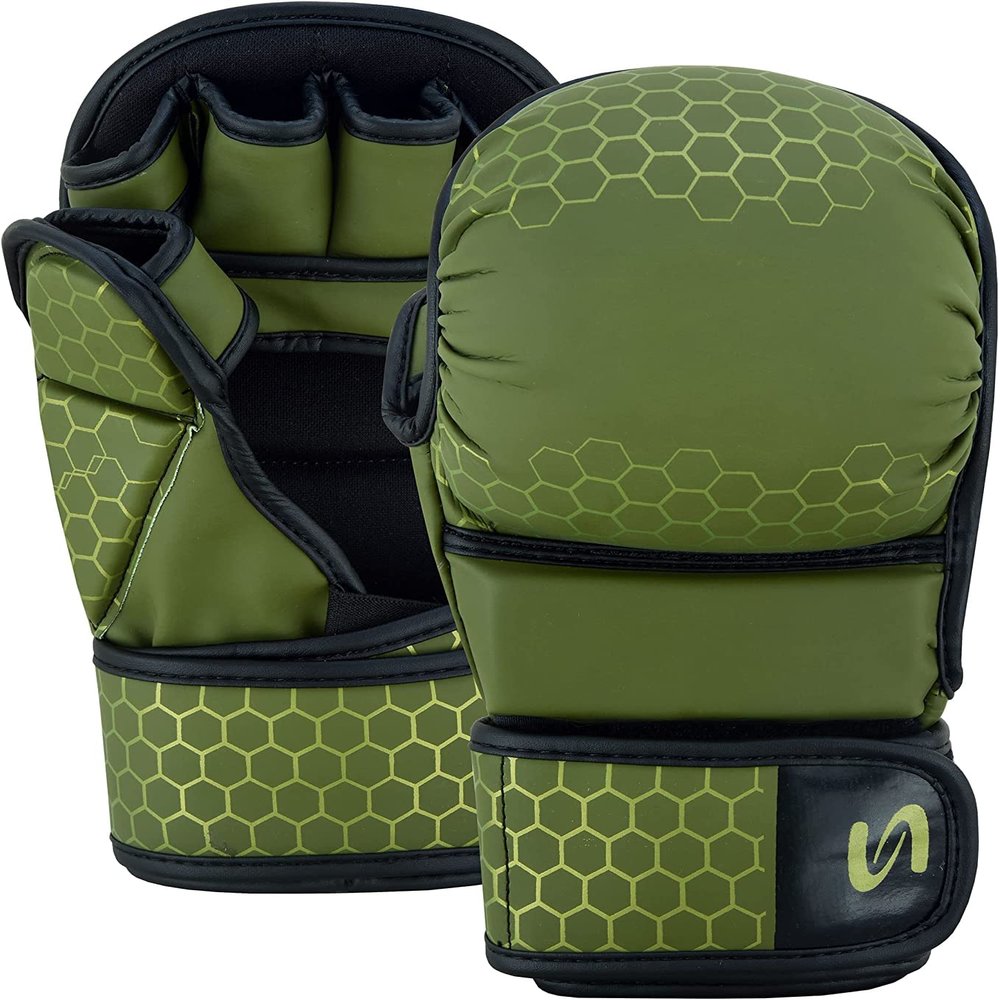 UFG Ultimate Series MMA Sparring Gloves - Boxing MMA Muay Thai Bag Work (Olive Green, Large-XLarge)