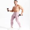 NELEUS Men's 2 Pack Compression Pant Running Leggings,6107 Pink/Light Green,2XL view 4